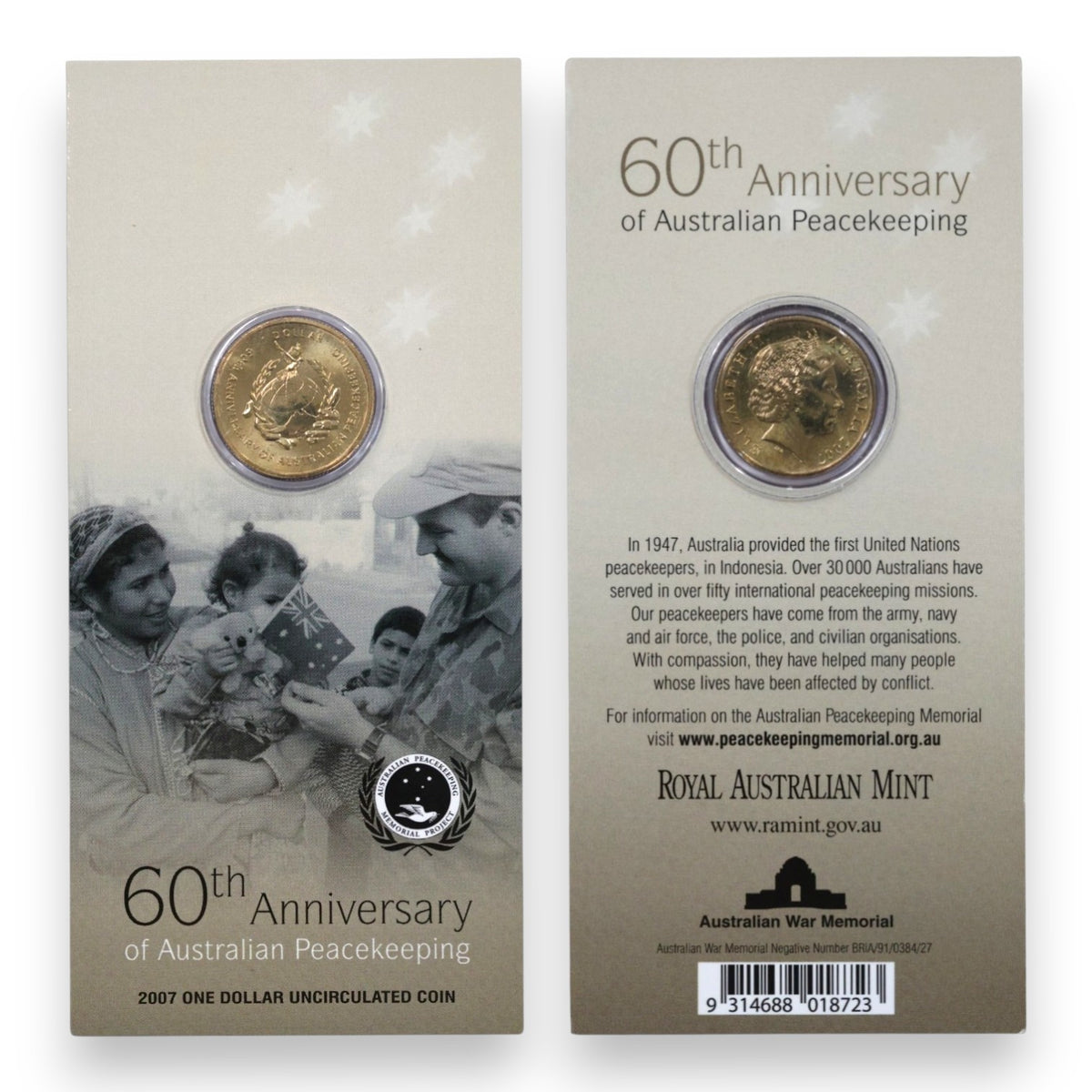 2007 $1 Coin - 60th Anniversary of Australian Peacekeeping