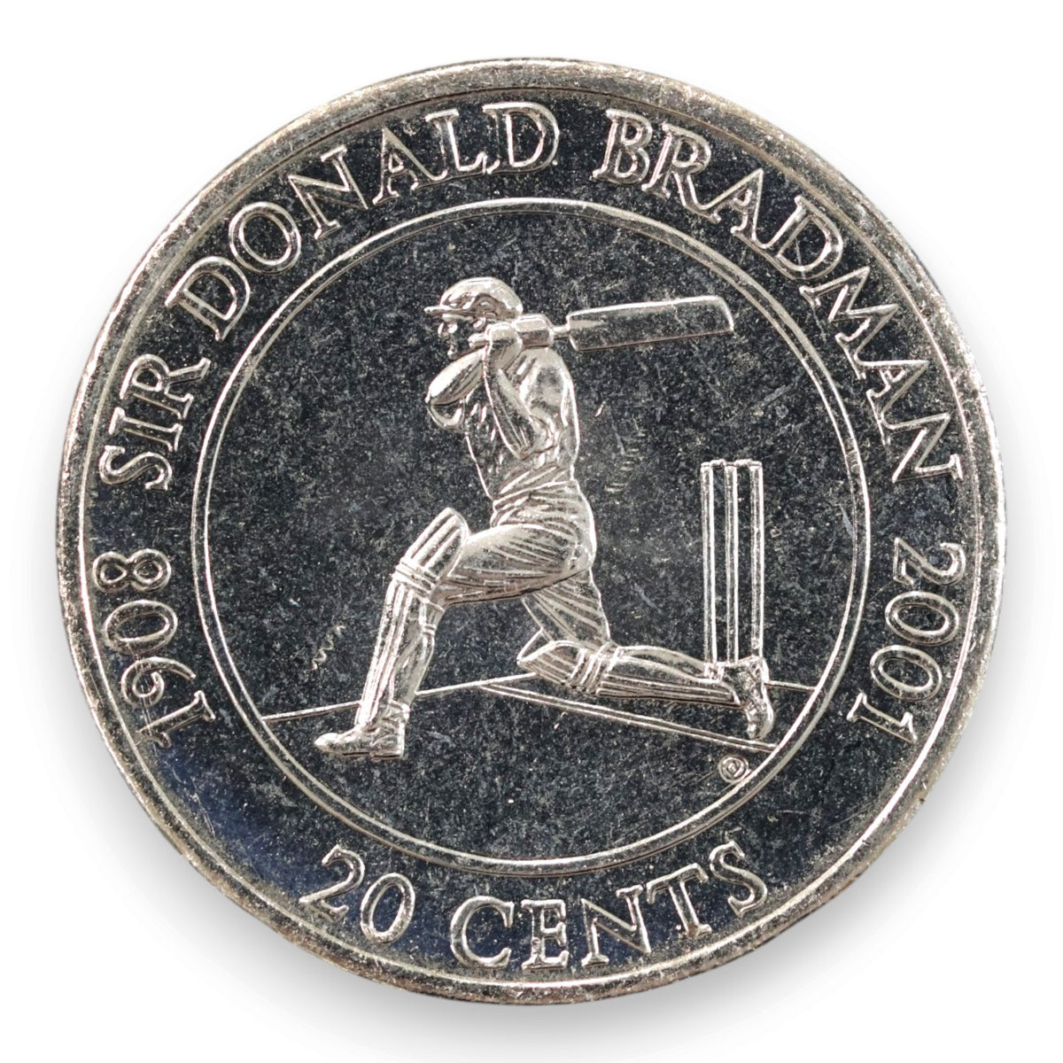 2001 20c Coin - Sir Donald Bradman - Uncirculated