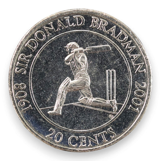 2001 20c Coin - Sir Donald Bradman - Uncirculated