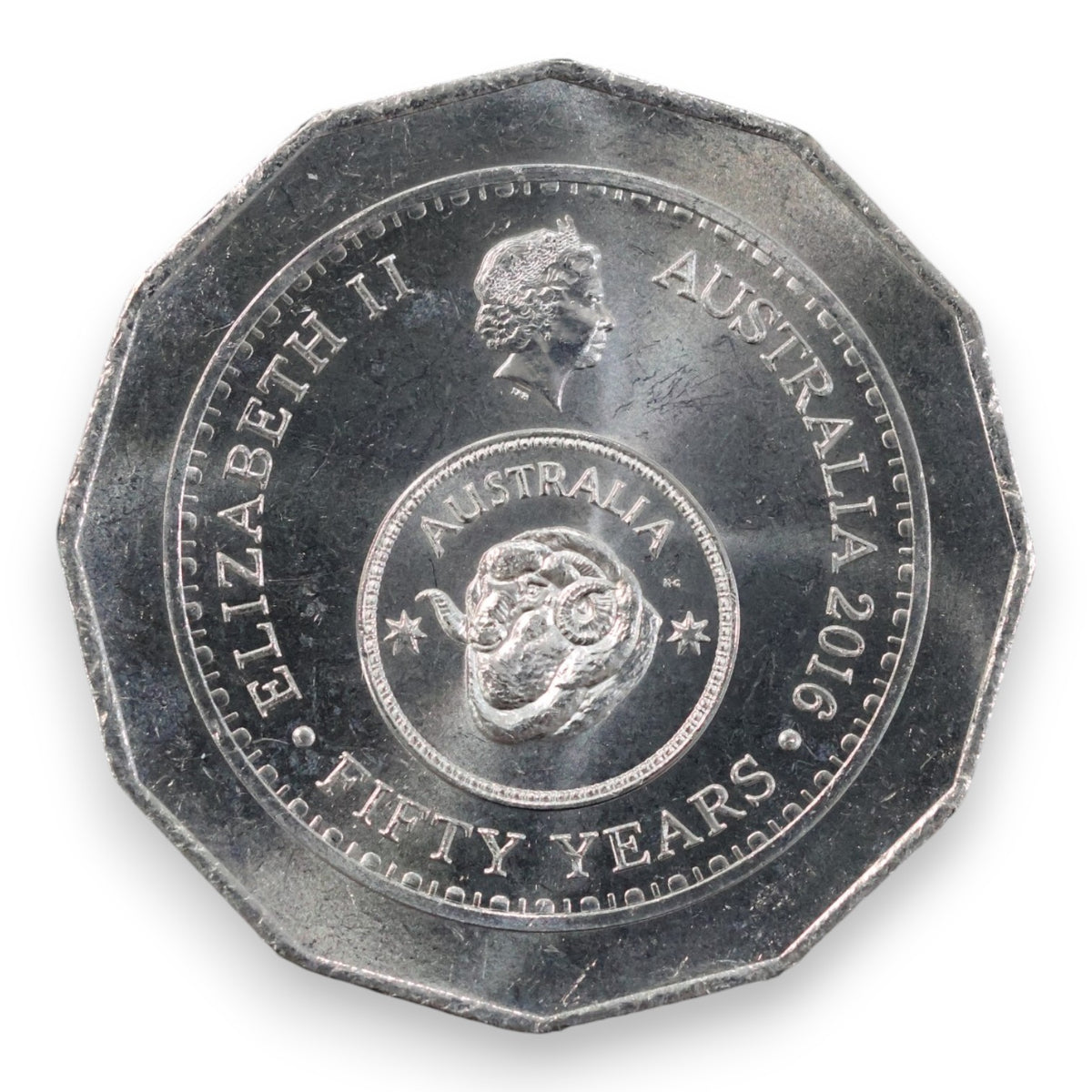 2016 50c "50th Anniversary of Decimal Currency" - Uncirculated (Ex-RAM Bag)