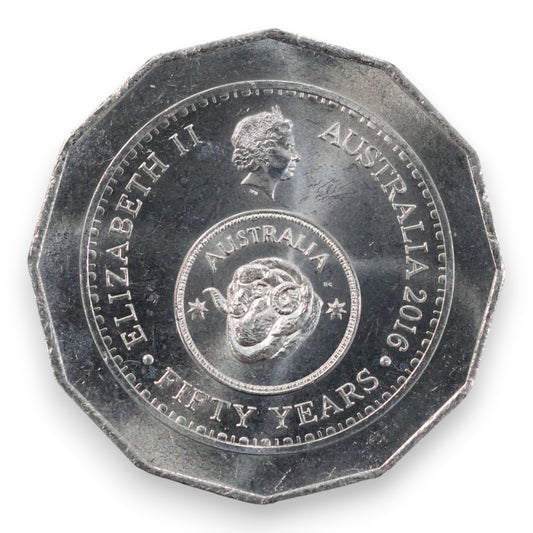 2016 50c "50th Anniversary of Decimal Currency" - Uncirculated (Ex-RAM Bag)