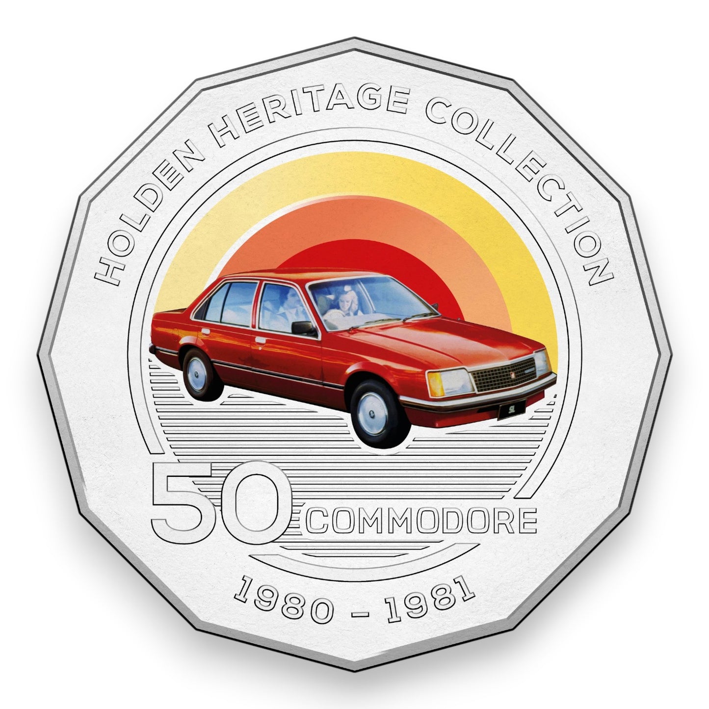 2016 50c Coloured Uncirculated Coin – Holden Heritage Collection: VC Commodore