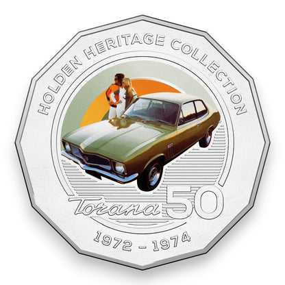 2016 50c Coloured Uncirculated Coin – Holden Heritage Collection: LJ Torana