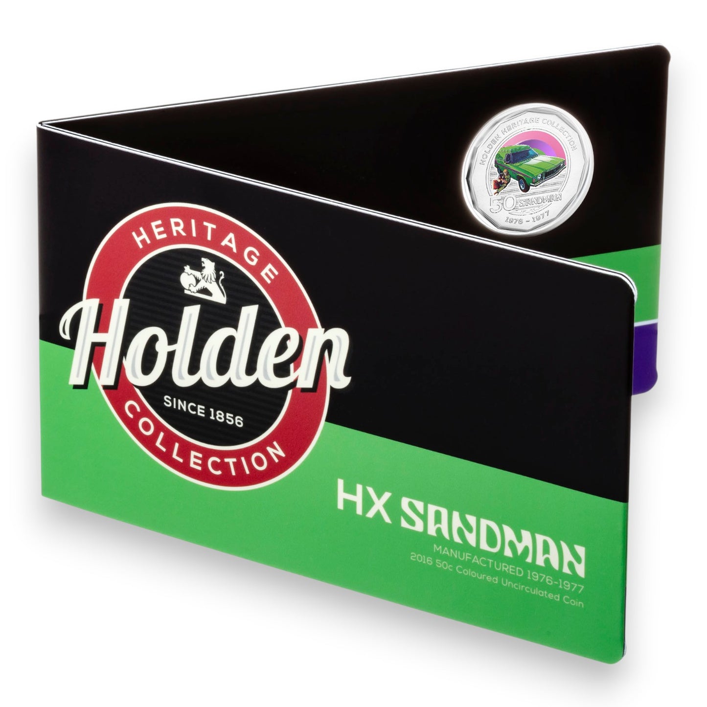 2016 50c Coloured Uncirculated Coin – Holden Heritage Collection: HX Sandman