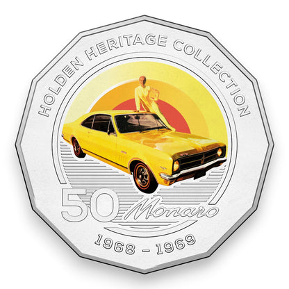 2016 50c Coloured Uncirculated Coin – Holden Heritage Collection: HK Monaro