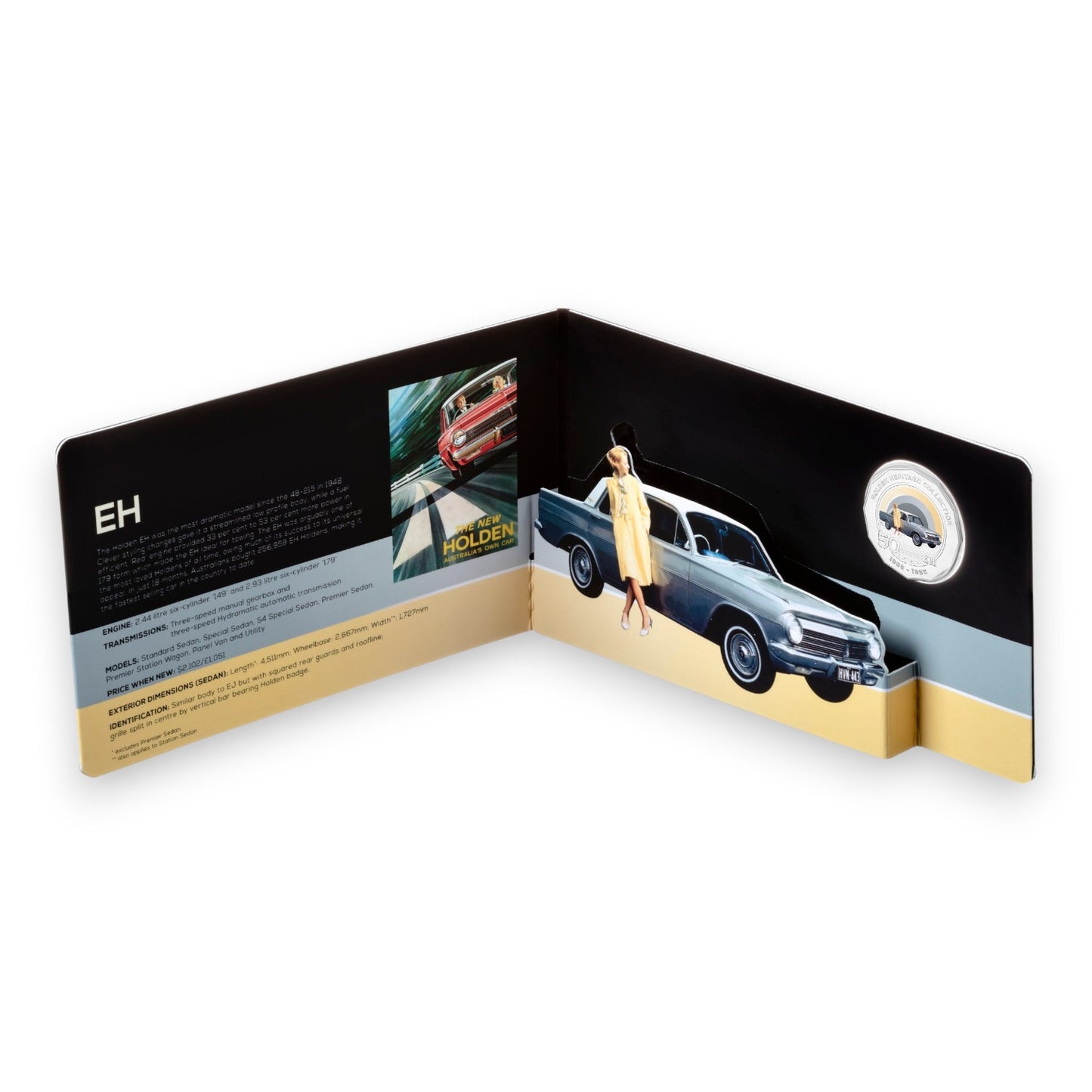 2016 50c Coloured Uncirculated Coin – Holden Heritage Collection: EH