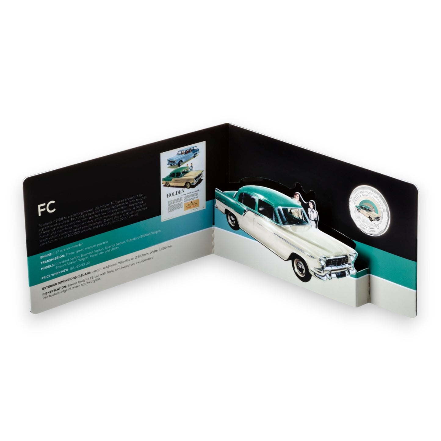 2016 50c Coloured Uncirculated Coin – Holden Heritage Collection: FC
