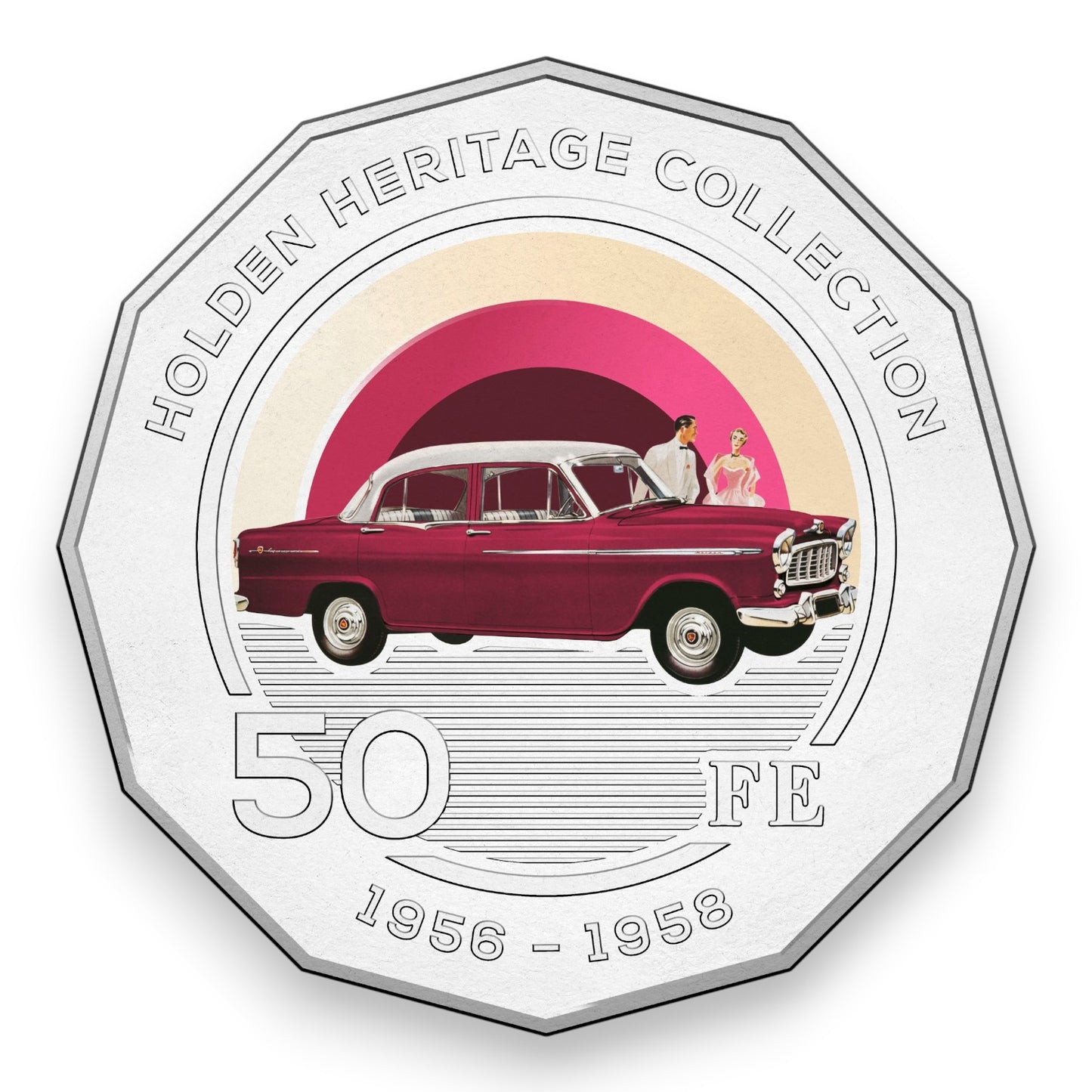 2016 50c Coloured Uncirculated Coin – Holden Heritage Collection: FE