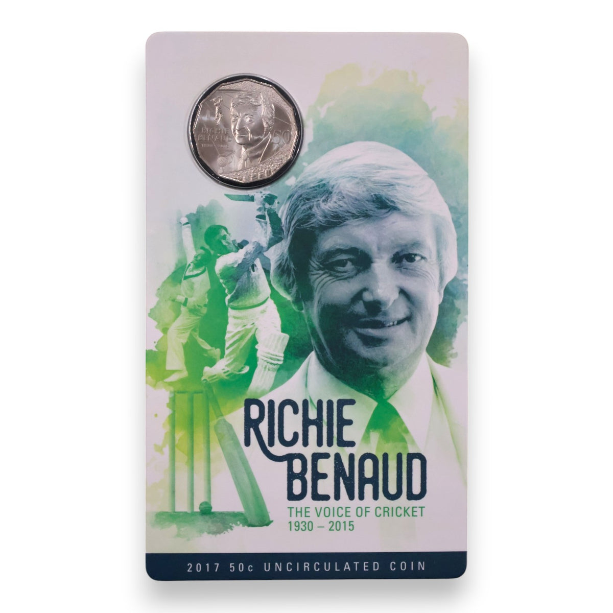 2017 50c Uncirculated Coin – Richie Benaud: The Voice of Cricket