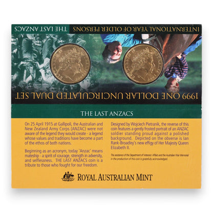 1999 Uncirculated $1 Coin Dual Pack - 'C' Last ANZACS and Year of Older Persons