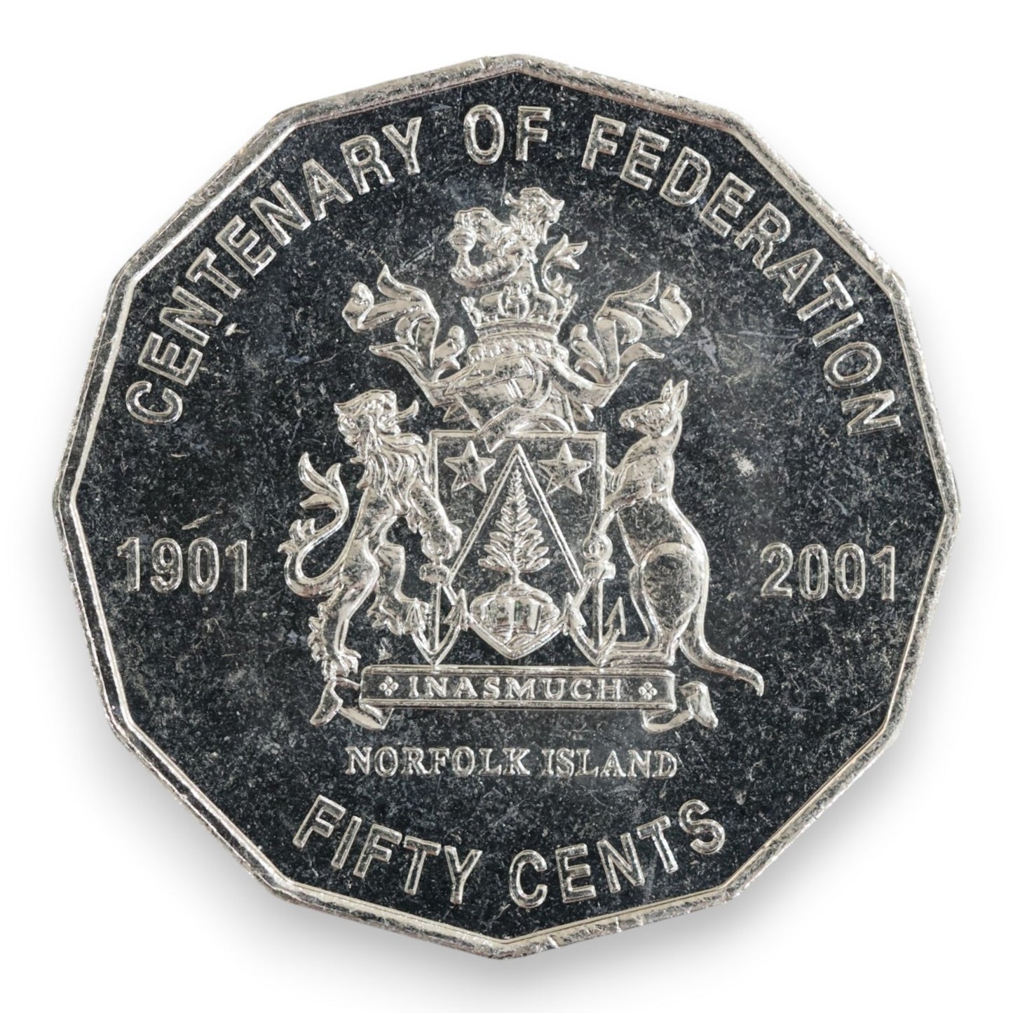 2001 50c Coin - Centenary of Federation - Norfolk Island - Uncirculated