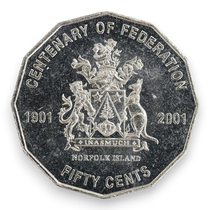 2001 50c Coin - Centenary of Federation - Norfolk Island - Uncirculated