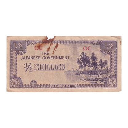 1942 Oceania Banknote - Japanese Occupation - ½ Shilling - p1c - Very Good
