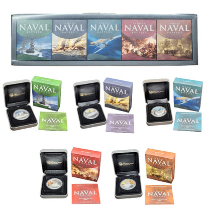 2010-2011 Perth Mint  - Famous Naval Battles - Set of Five 1oz Silver Proof $1 Coins