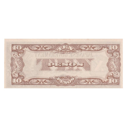 1942 Philippines Banknote - Japanese Occupation - 10 Pesos - p108b