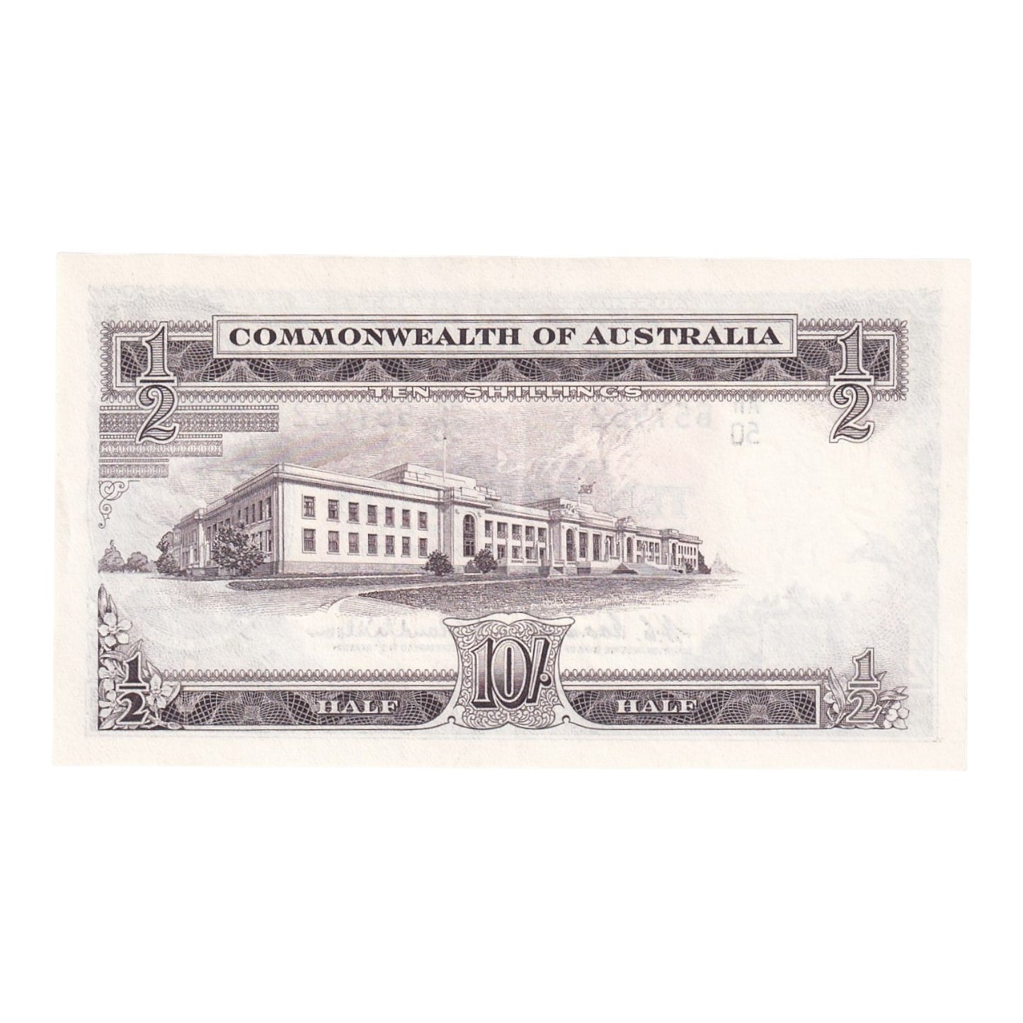 1961 Australian Ten Shilling Note - Reserve Bank - R17 - About Uncirculated