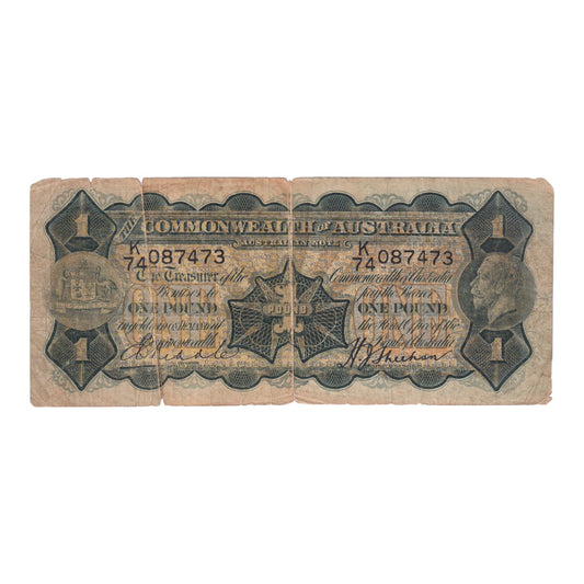 1932 Australian £1 Note - K 74 087473 - R27a - Very Good