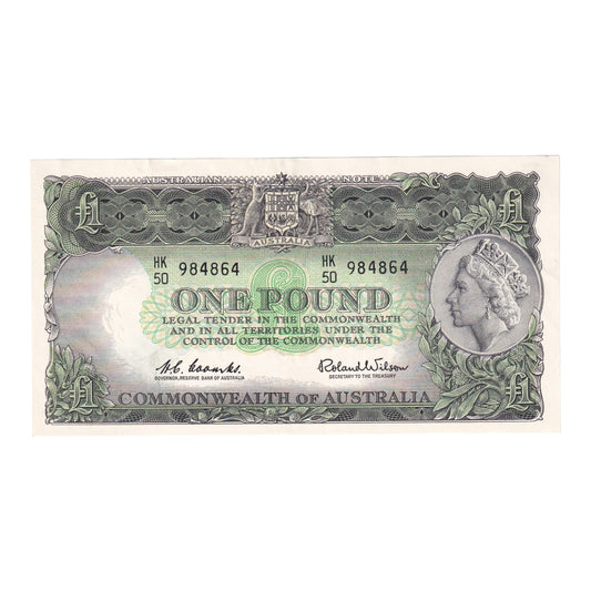 1961 Australian £1 Note - HK 50 984864 - R34a - About Uncirculated