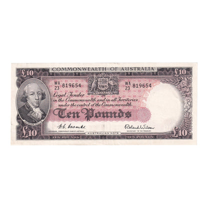 1954 Australian £10 Note - R62- Extremely Fine