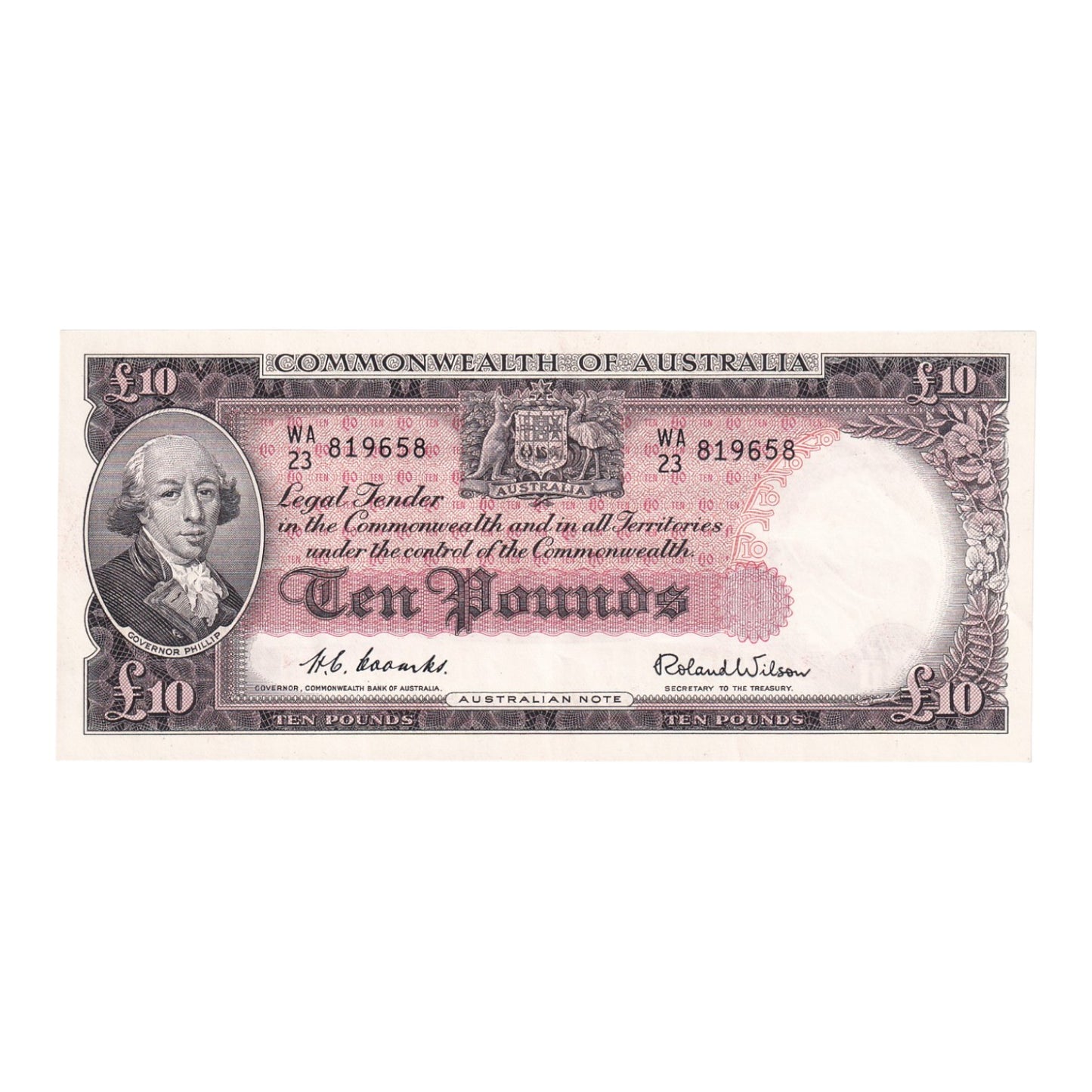 1954 Australian £10 Notes - R62- Sequential Trio - About Uncirculated