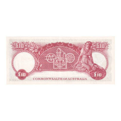 1954 Australian £10 Notes - R62- Sequential Trio - About Uncirculated