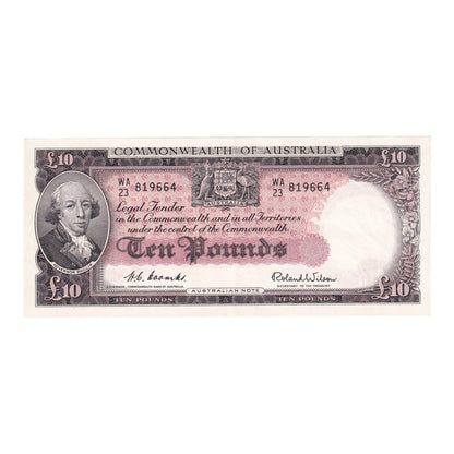 1954 Australian £10 Note - WA 23 819664 - R62- Extremely Fine