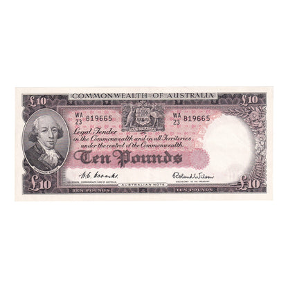 1954 Australian £10 Note - WA 23 819665- R62- Extremely Fine