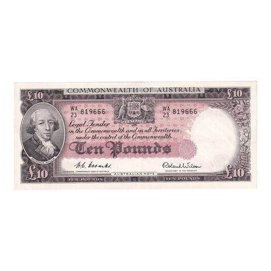 1954 Australian £10 Note - WA 23 819666- R62- Extremely Fine