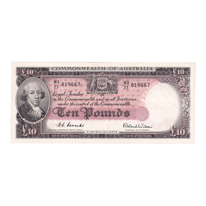 1954 Australian £10 Note - WA 23 819667- R62- Extremely Fine