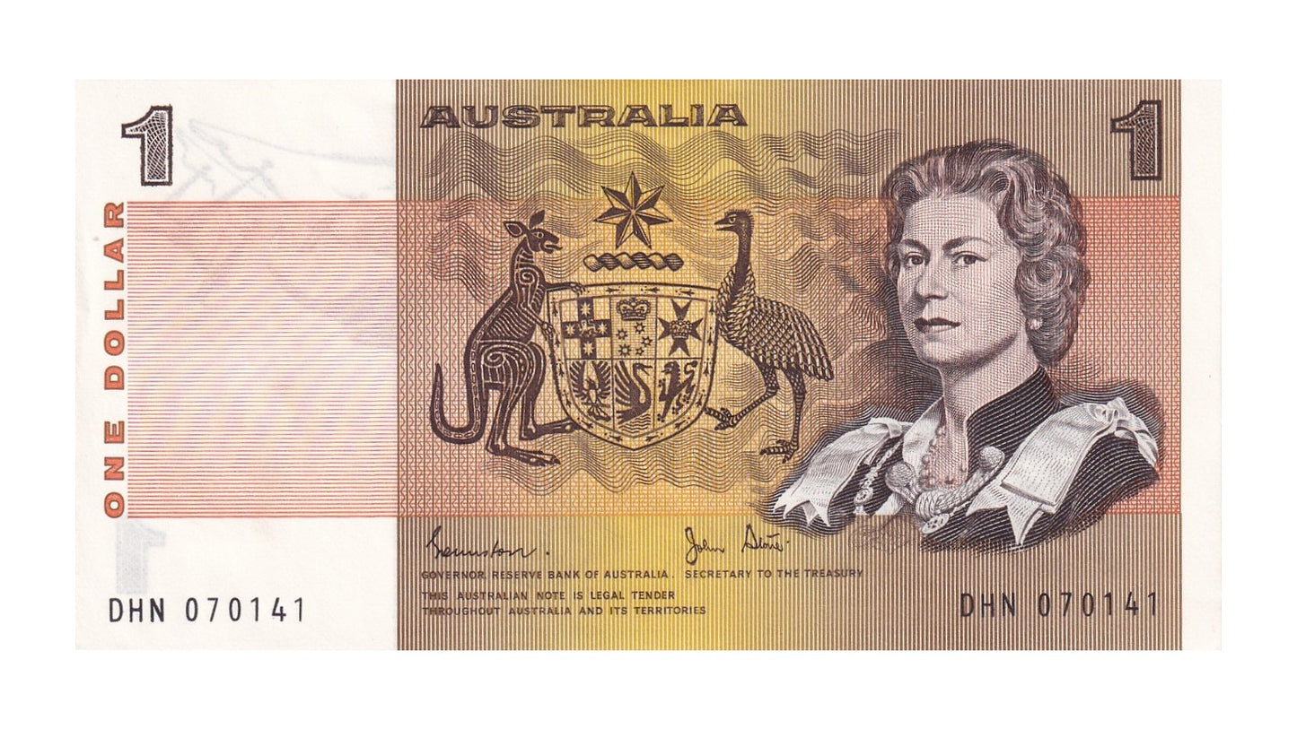 1982 Australian 1 Dollar Note - Johnston/Stone - R78 - Uncirculated - Multiple Prefix Numbers Available