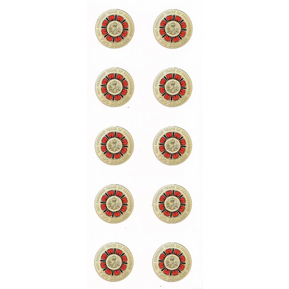 $2 Coin Tube Stickers - 10 Pack - Multiple Types Available
