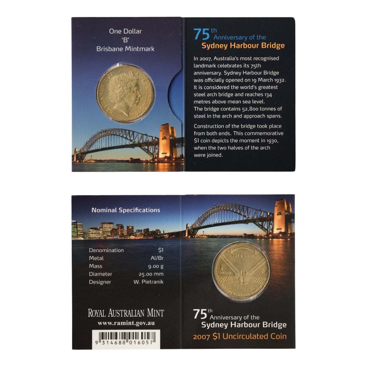 2007 $1 Coin - Sydney Harbour Bridge 75th Anniversary