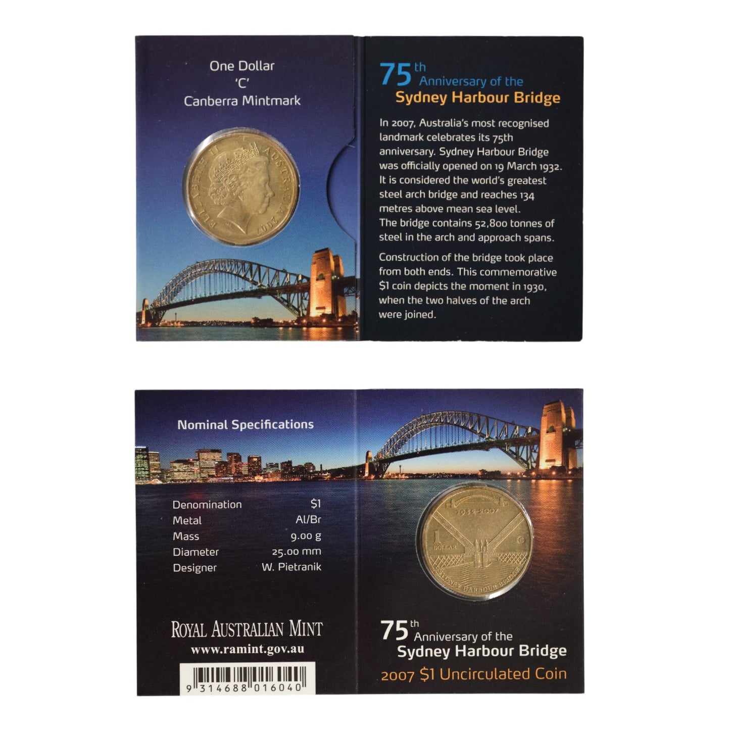 2007 $1 Coin - Sydney Harbour Bridge 75th Anniversary