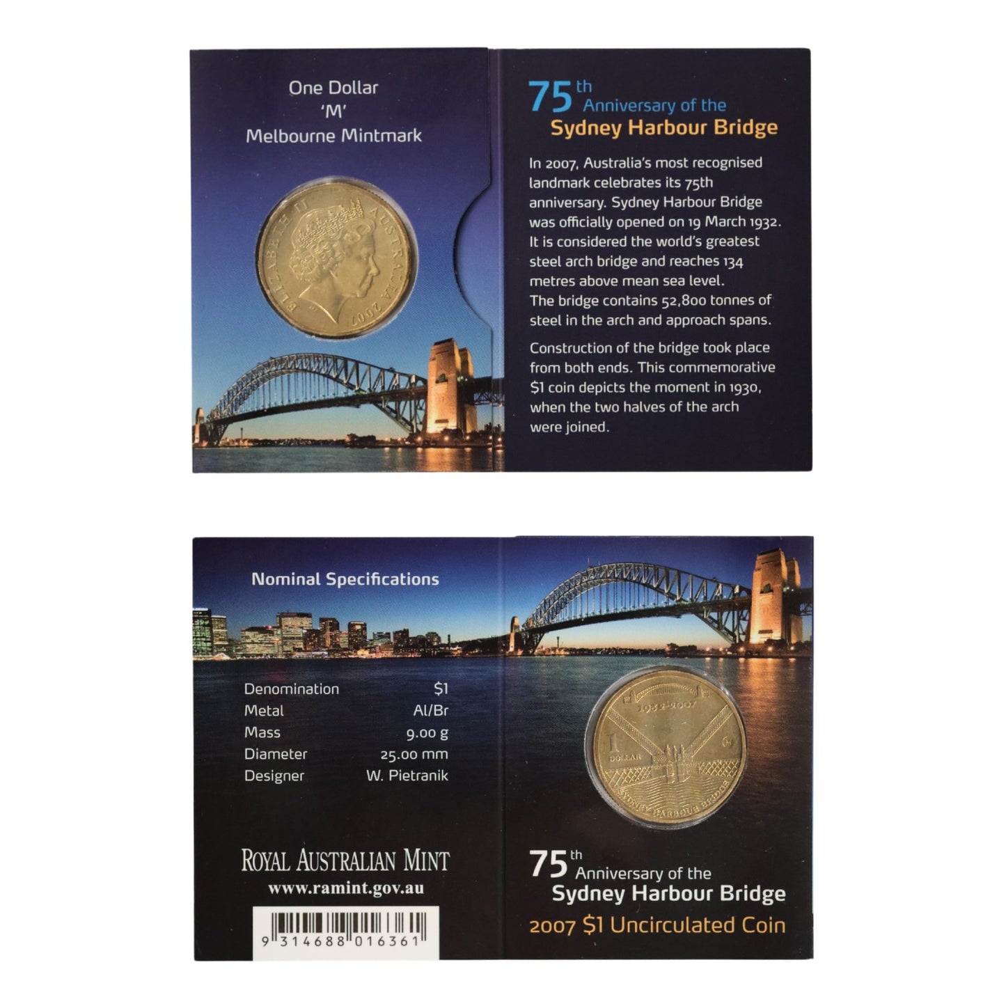 2007 $1 Coin - Sydney Harbour Bridge 75th Anniversary