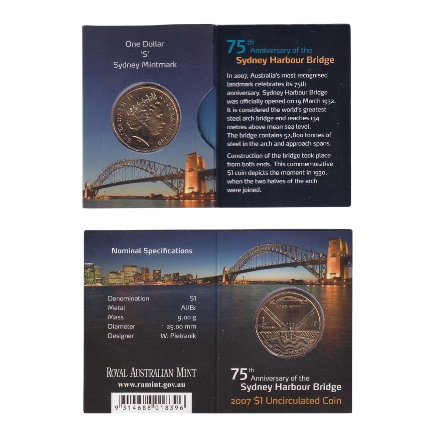 2007 $1 Coin - Sydney Harbour Bridge 75th Anniversary