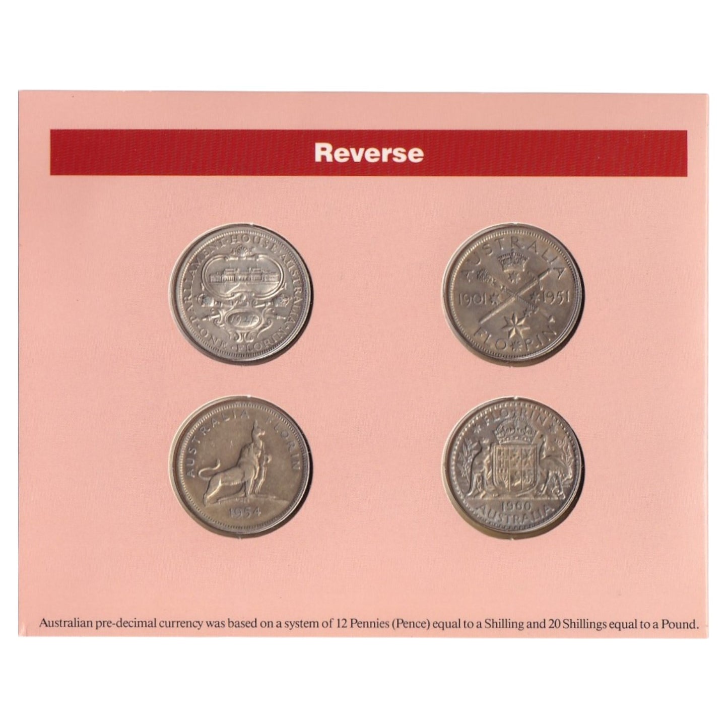 1927-1963 - Australian Pre-Decimal Coin Set – Souvenir Set of Commemorative & Regular Issue Florins - Sherwood