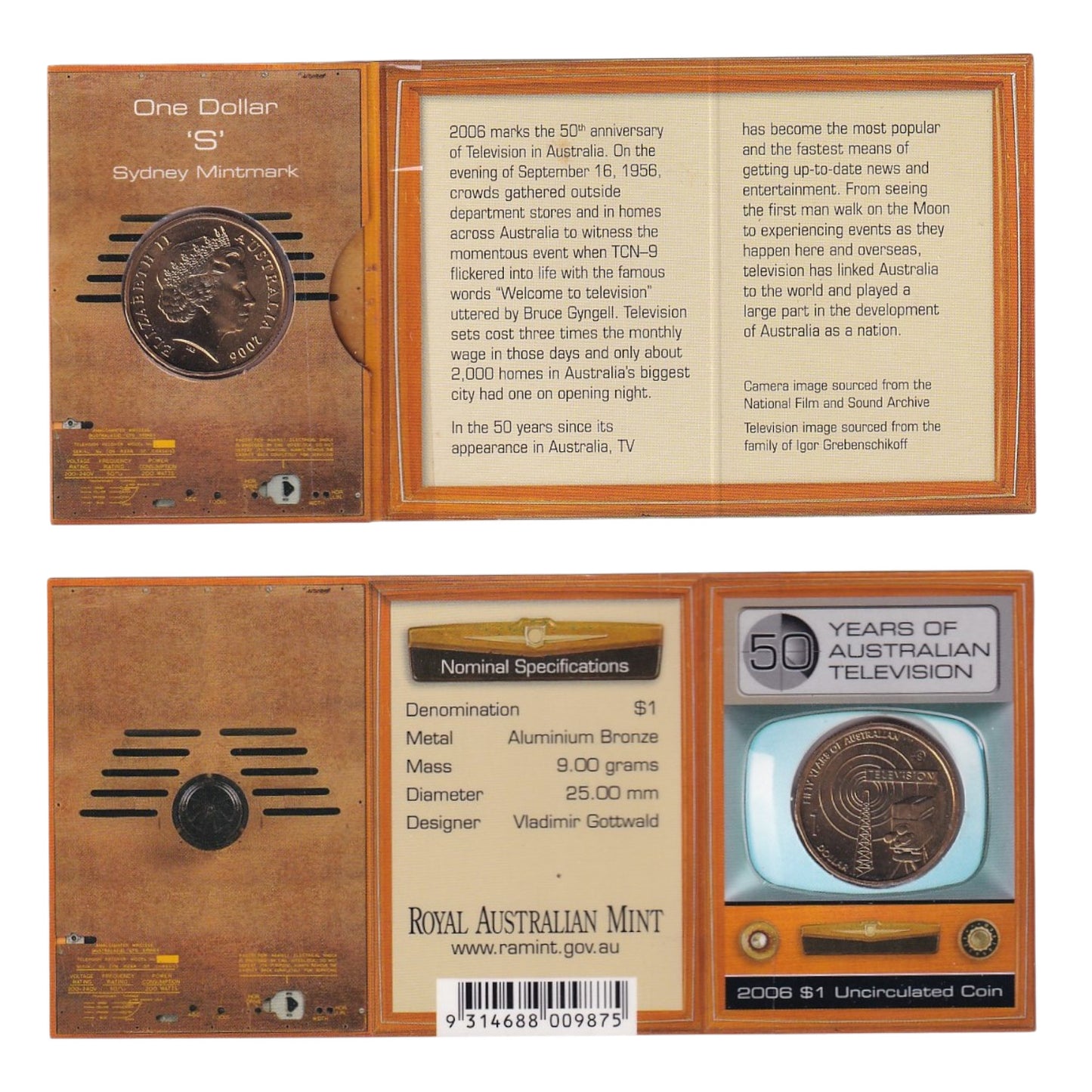 2006 $1 Coin - 50 Years of Television