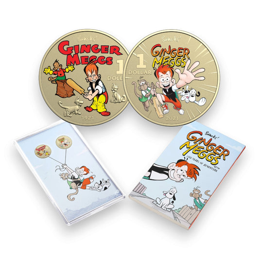 2021 $1 Centenary of Ginger Meggs - Coloured Uncirculated Two Coin Set