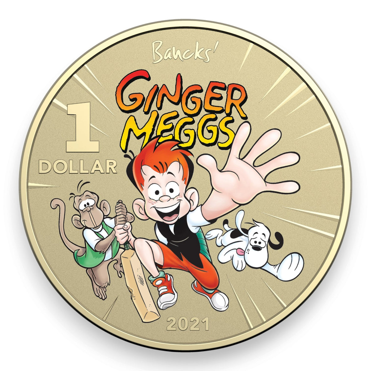 2021 $1 Centenary of Ginger Meggs - Coloured Uncirculated Two Coin Set