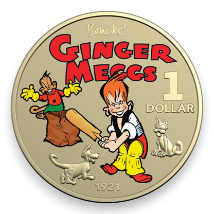 2021 $1 Centenary of Ginger Meggs - Coloured Uncirculated Two Coin Set