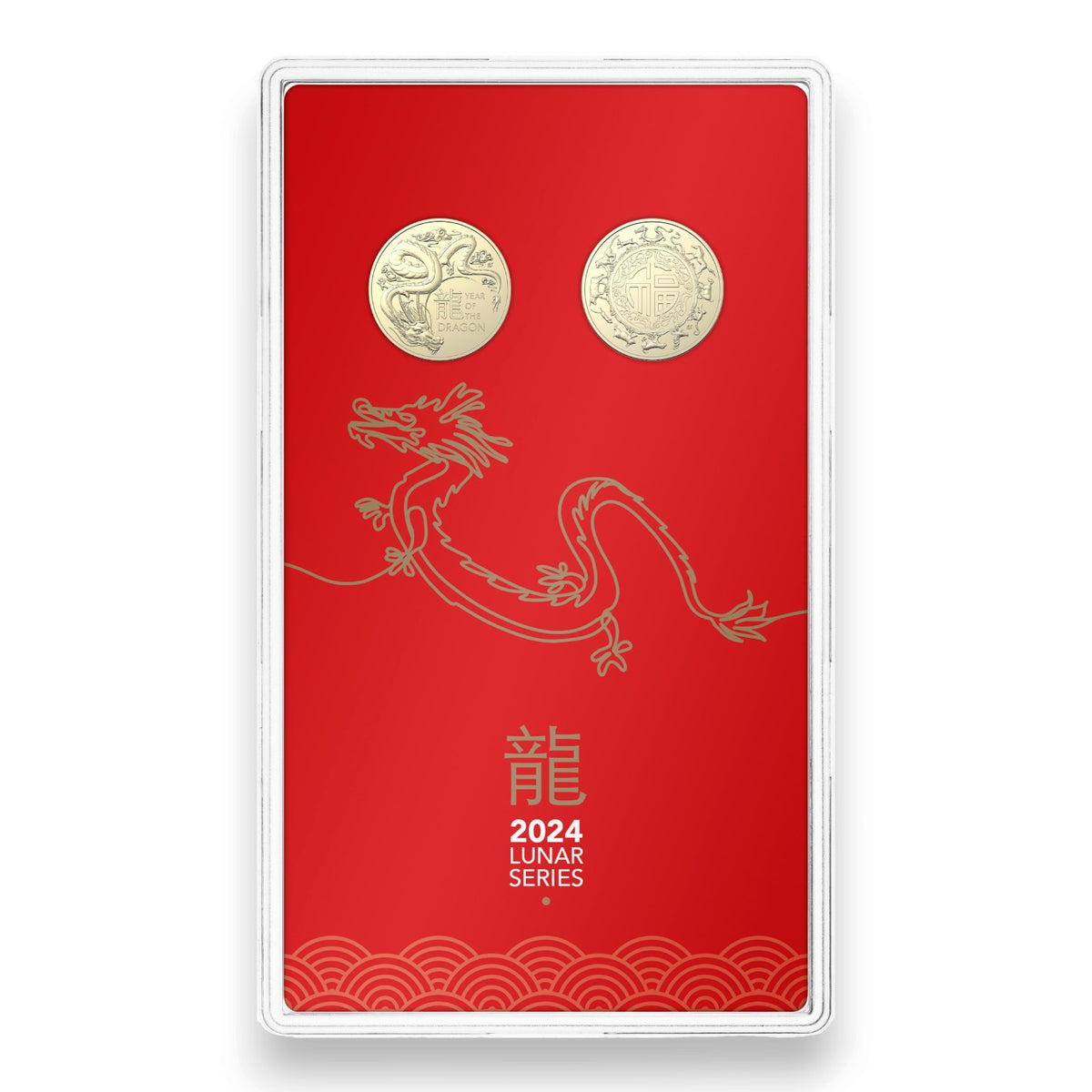 2024 $1 AlBr Uncirculated 2 Coin Set - Year of the Dragon