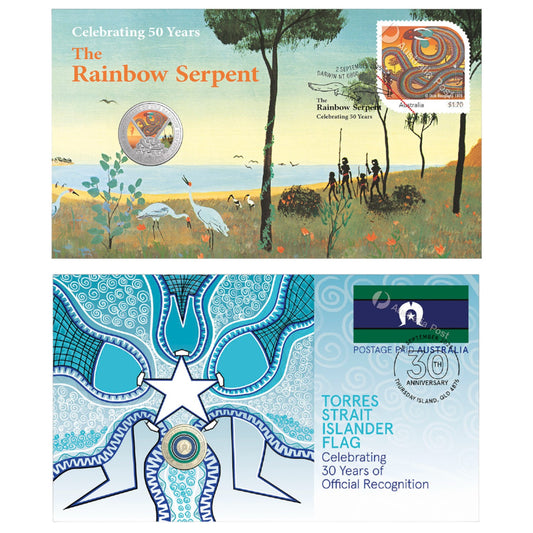 2025 PNC Bundle - The Rainbow Serpent and Torres Strait Islander Flag Commemorative Set