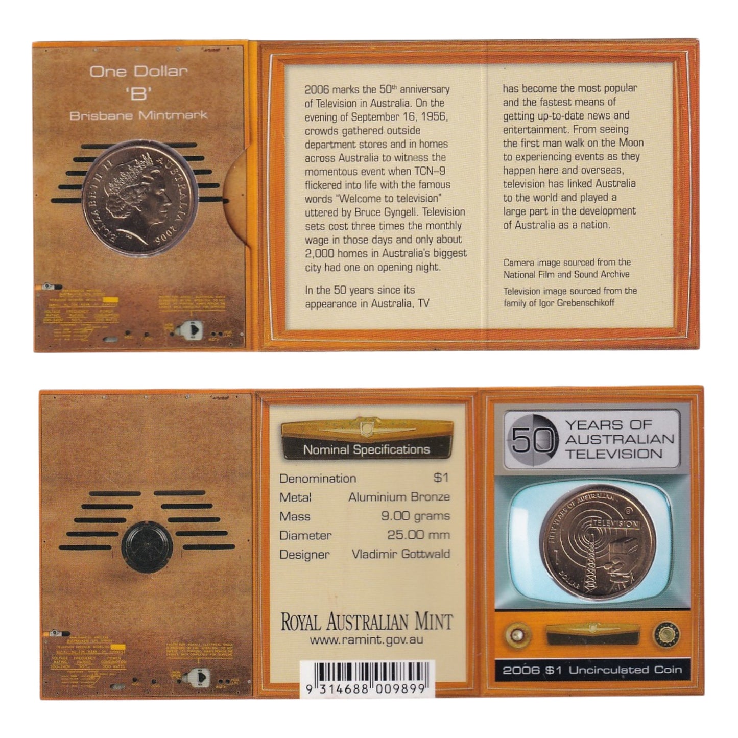 2006 $1 Coin - 50 Years of Television