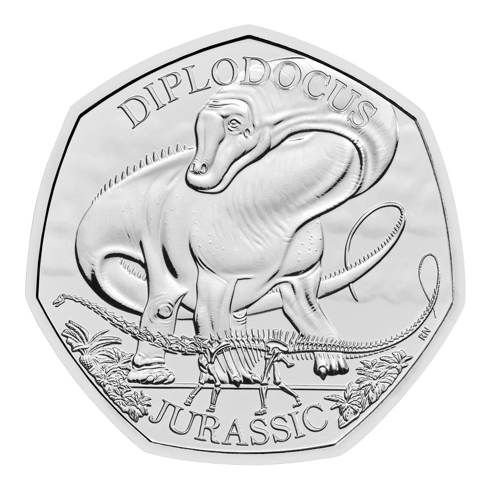 2024 Diplodocus UK 50p Brilliant Uncirculated Coin