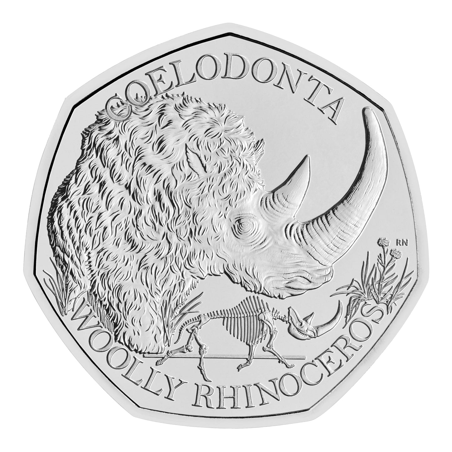 2024 Woolly Rhinoceros UK 50p Brilliant Uncirculated Coin