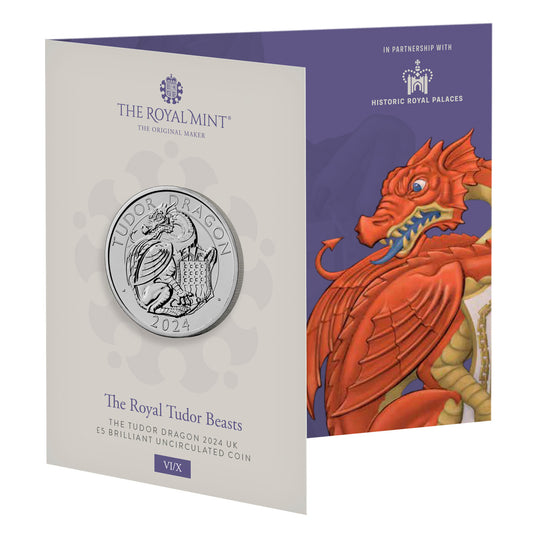 2024 The Royal Tudor Beasts The Tudor Dragon UK £5 Brilliant Uncirculated Coin