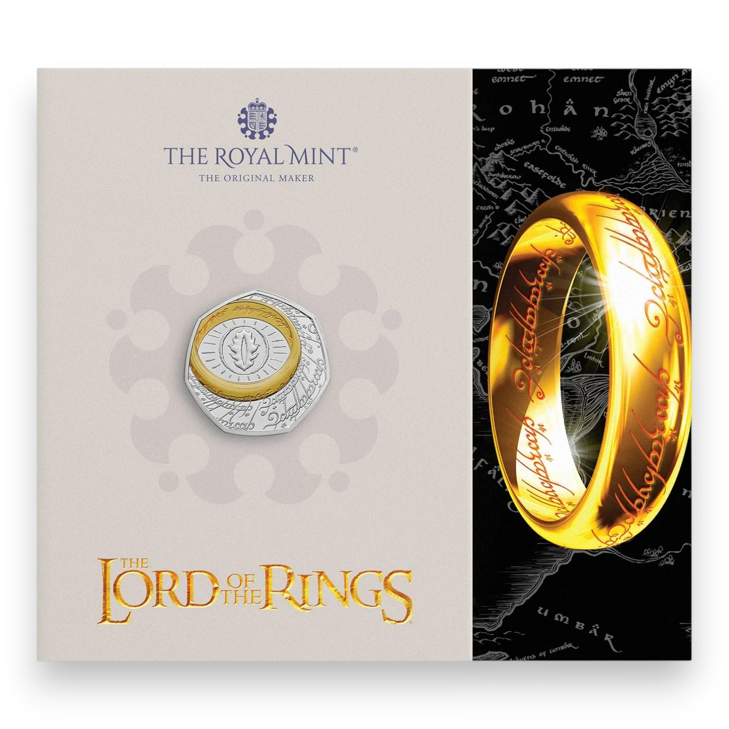 2026 UK 50p Brilliant Uncirculated Colour Coin – 25 Years of The Lord of the Rings: The One Ring
