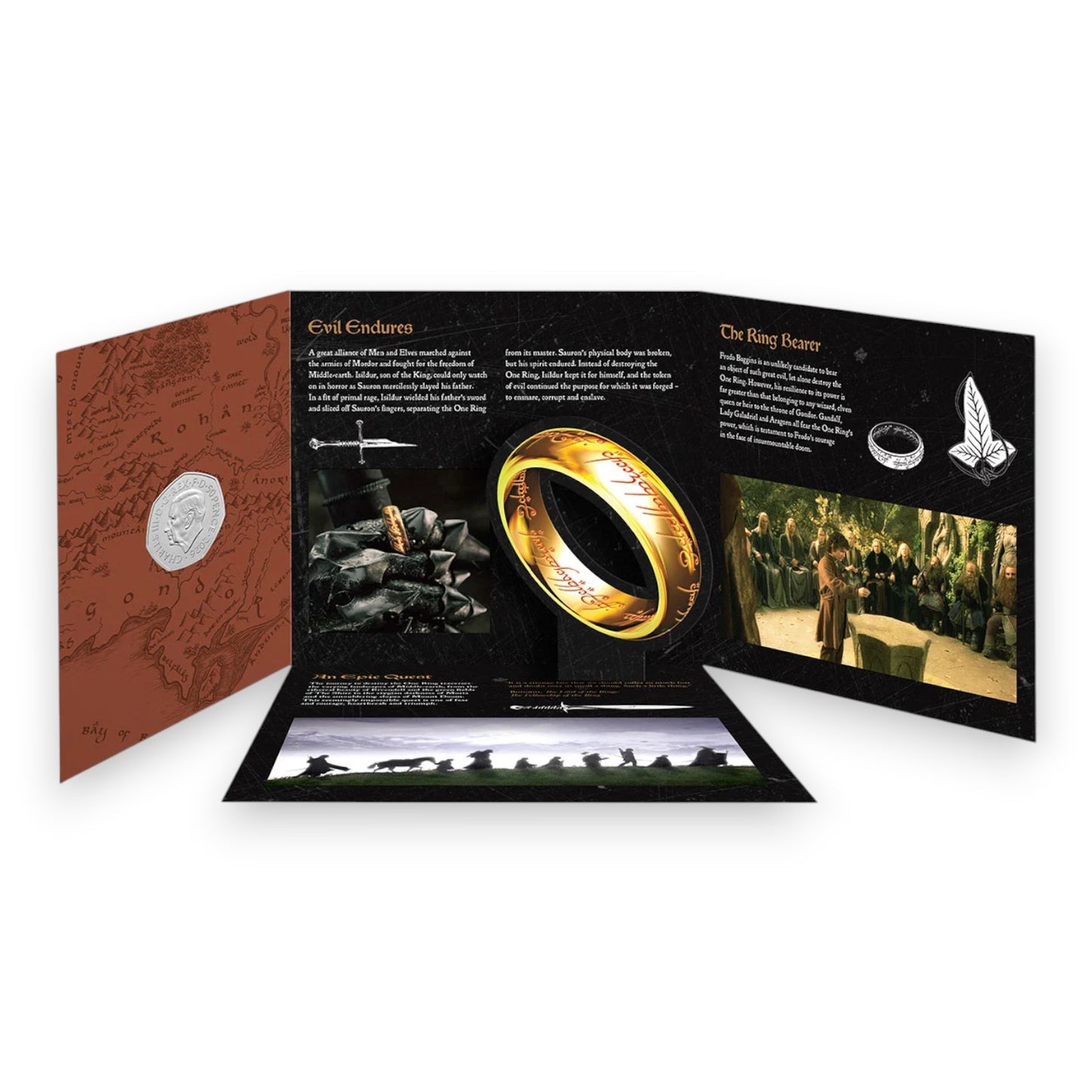 2026 UK 50p Brilliant Uncirculated Colour Coin – 25 Years of The Lord of the Rings: The One Ring