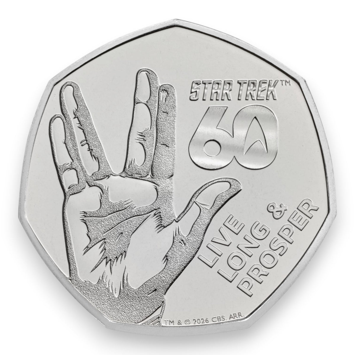 2026 60 Years of Star Trek - Live Long and Prosper 2026 UK 50p Brilliant Uncirculated Coin