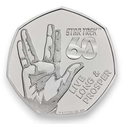 2026 60 Years of Star Trek - Live Long and Prosper 2026 UK 50p Brilliant Uncirculated Coin